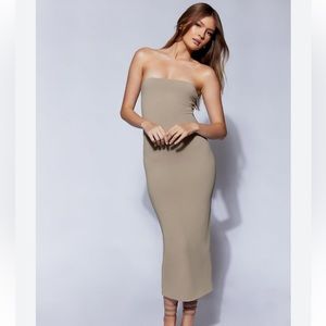 Meshki Cassidy Midi Dress in Taupe
